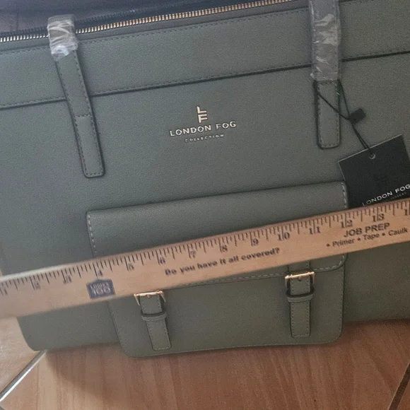 NWT London Fog Sophia Pebble Tote Olive Green 100th Anniversary - Picture 8 of 10